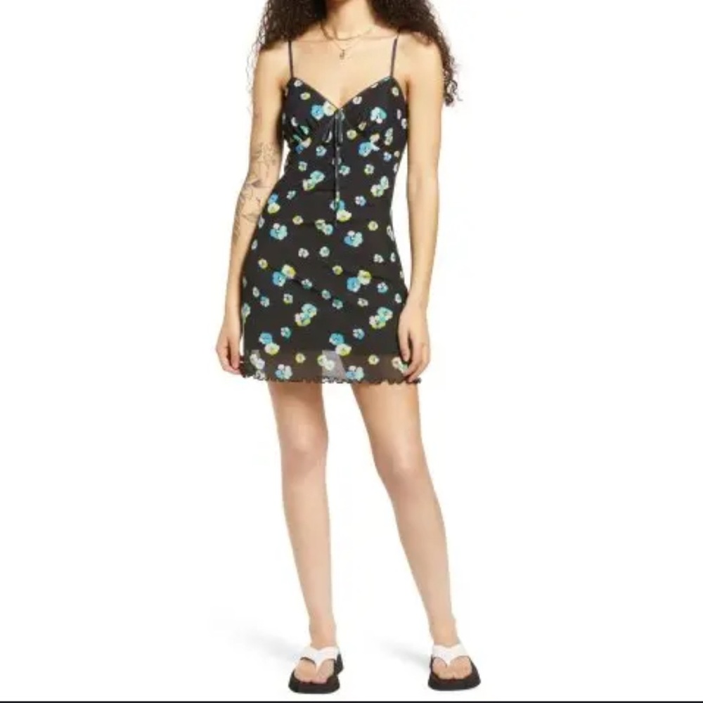BP. Black Floral Mini Dress